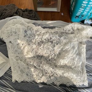 Anthropologie lace top and Jenny Yoo top